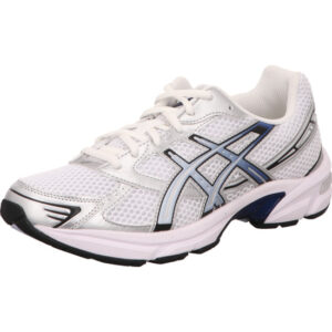 asics GEL-1130 unisex schnürer WHITE/STORM CLOUD weiß mit hellblau mit weißer Sohle und weißen Scchnürsenkel